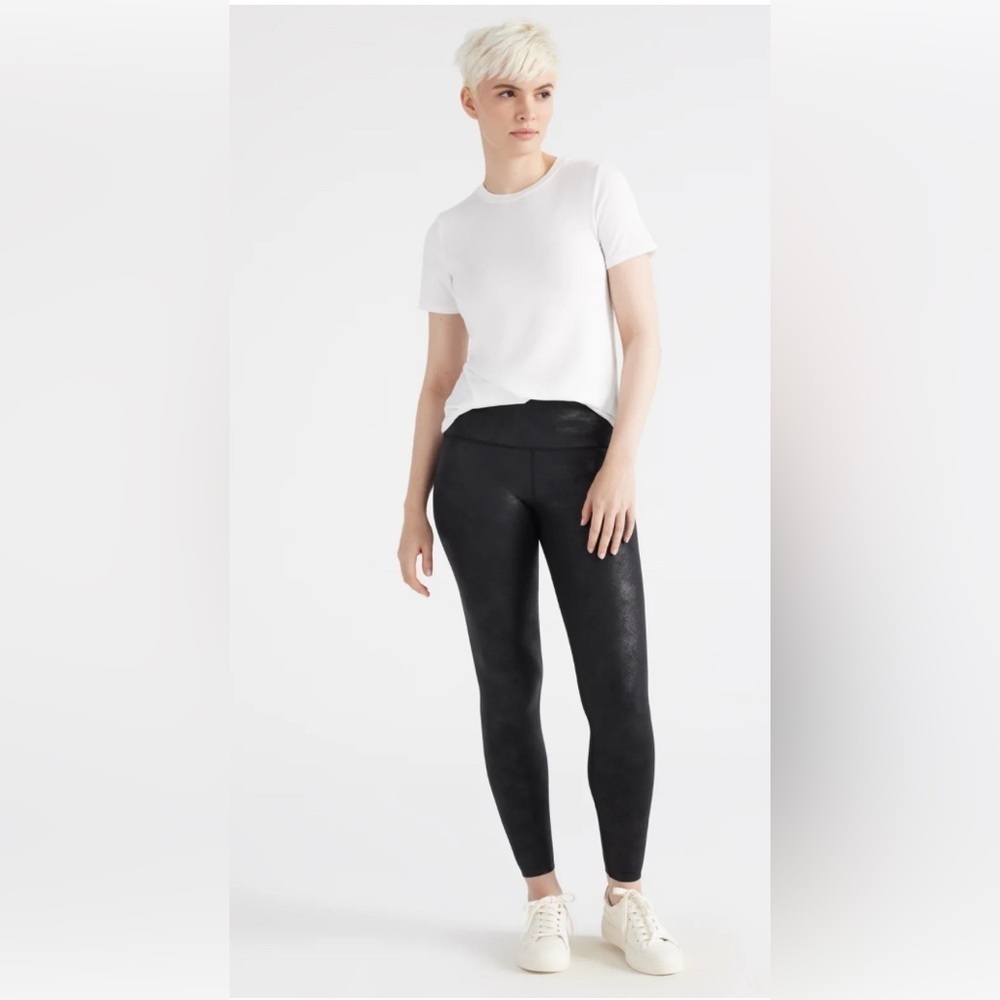 KNIX Sz XL High Rise Contour Waist Faux Leather Smoothing Ankle Length Leggings